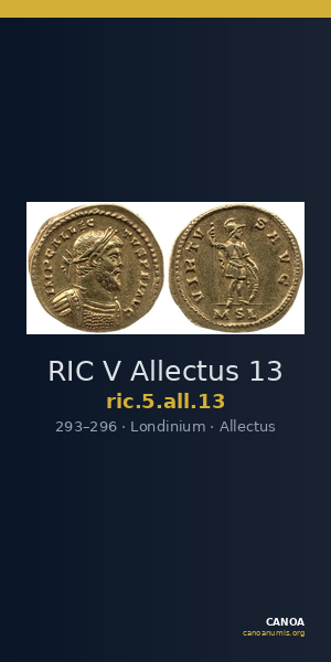 RIC V Allectus 13 — CANOA