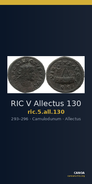 RIC V Allectus 130 — CANOA