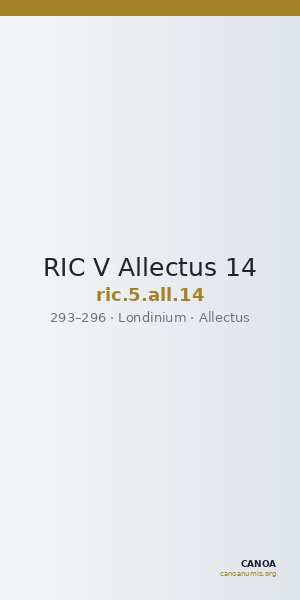 RIC V Allectus 14 — CANOA