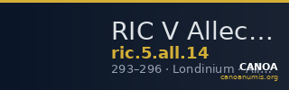 RIC V Allectus 14 — CANOA