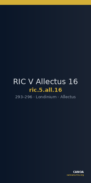 RIC V Allectus 16 — CANOA