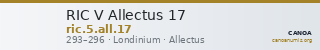 RIC V Allectus 17 — CANOA