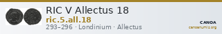 RIC V Allectus 18 — CANOA