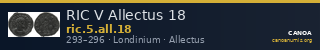RIC V Allectus 18 — CANOA
