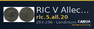 RIC V Allectus 20 — CANOA