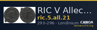RIC V Allectus 21 — CANOA