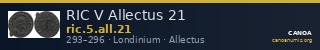 RIC V Allectus 21 — CANOA