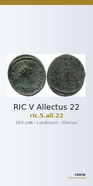 RIC V Allectus 22 — CANOA