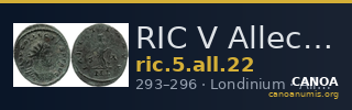 RIC V Allectus 22 — CANOA