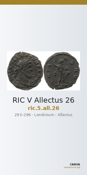 RIC V Allectus 26 — CANOA