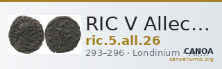 RIC V Allectus 26 — CANOA