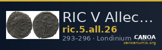RIC V Allectus 26 — CANOA