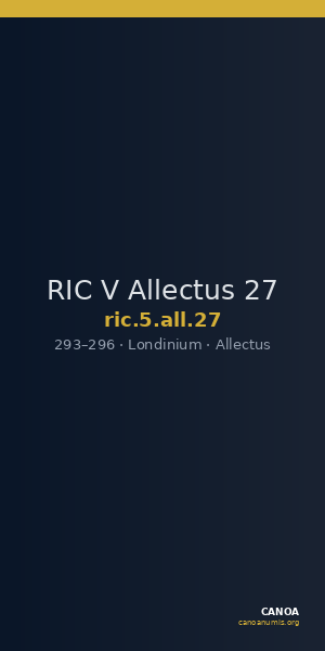 RIC V Allectus 27 — CANOA