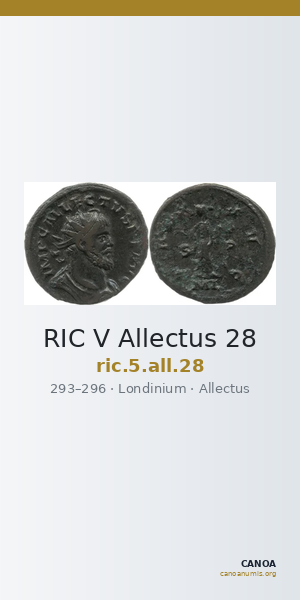 RIC V Allectus 28 — CANOA