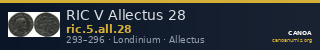 RIC V Allectus 28 — CANOA
