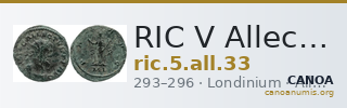 RIC V Allectus 33 — CANOA