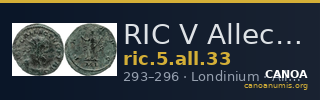 RIC V Allectus 33 — CANOA