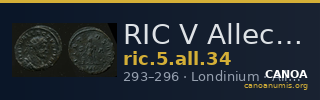 RIC V Allectus 34 — CANOA