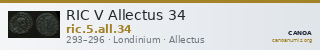 RIC V Allectus 34 — CANOA