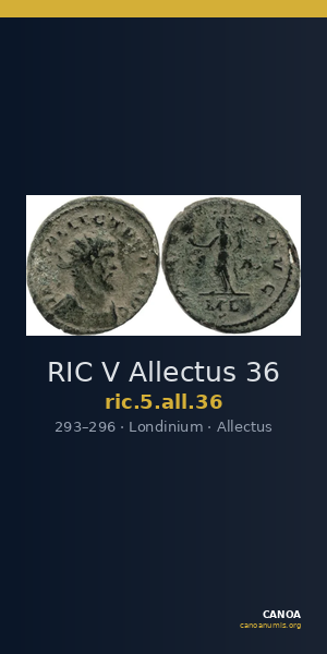RIC V Allectus 36 — CANOA