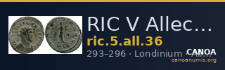 RIC V Allectus 36 — CANOA