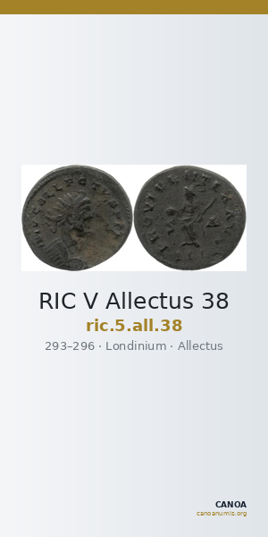RIC V Allectus 38 — CANOA