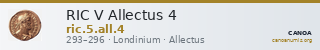 RIC V Allectus 4 — CANOA