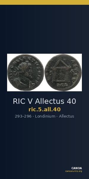 RIC V Allectus 40 — CANOA