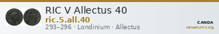 RIC V Allectus 40 — CANOA