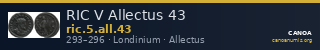 RIC V Allectus 43 — CANOA