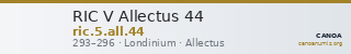 RIC V Allectus 44 — CANOA