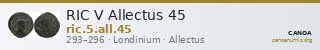 RIC V Allectus 45 — CANOA