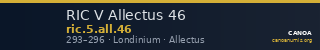 RIC V Allectus 46 — CANOA