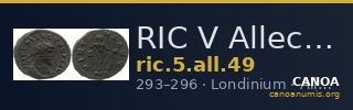 RIC V Allectus 49 — CANOA