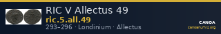 RIC V Allectus 49 — CANOA