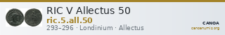 RIC V Allectus 50 — CANOA