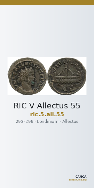 RIC V Allectus 55 — CANOA