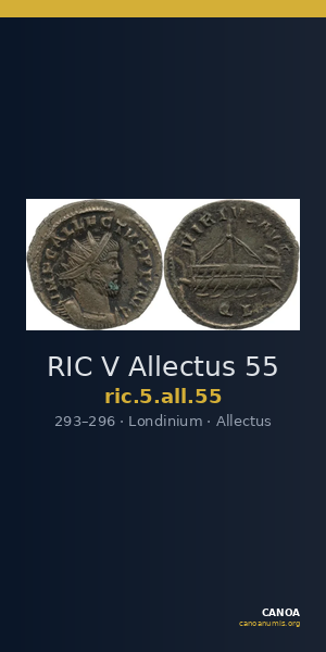 RIC V Allectus 55 — CANOA