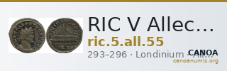 RIC V Allectus 55 — CANOA
