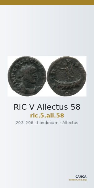 RIC V Allectus 58 — CANOA