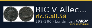 RIC V Allectus 58 — CANOA