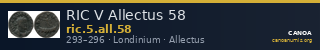 RIC V Allectus 58 — CANOA