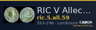 RIC V Allectus 59 — CANOA