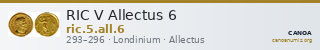 RIC V Allectus 6 — CANOA