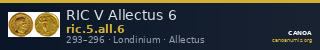 RIC V Allectus 6 — CANOA