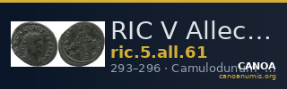 RIC V Allectus 61 — CANOA