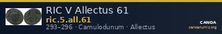 RIC V Allectus 61 — CANOA
