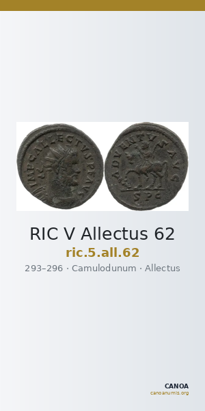 RIC V Allectus 62 — CANOA
