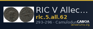 RIC V Allectus 62 — CANOA