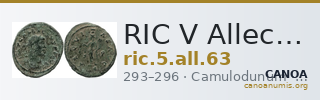 RIC V Allectus 63 — CANOA